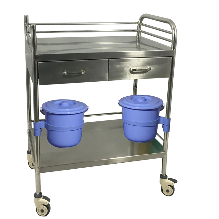 

BDT205 Stainless Steel 2 Layers 2 Drawers Hospital Trolley Cart