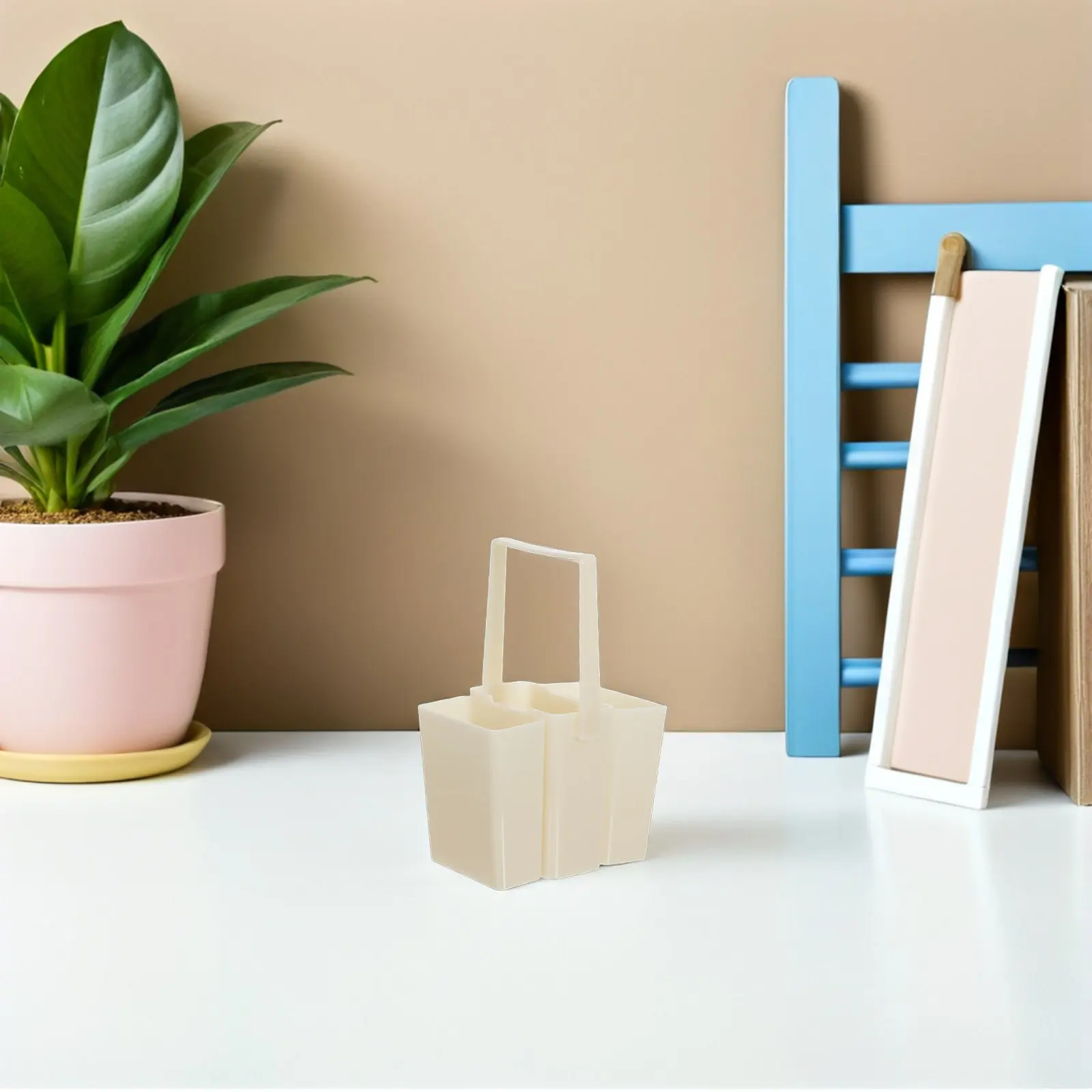 2Pcs Small Plastic Bucket for Cleaning Brushes Triple Section Design Paint Brush Holder Washer Watercolor Oil Art Pen Washing view 4