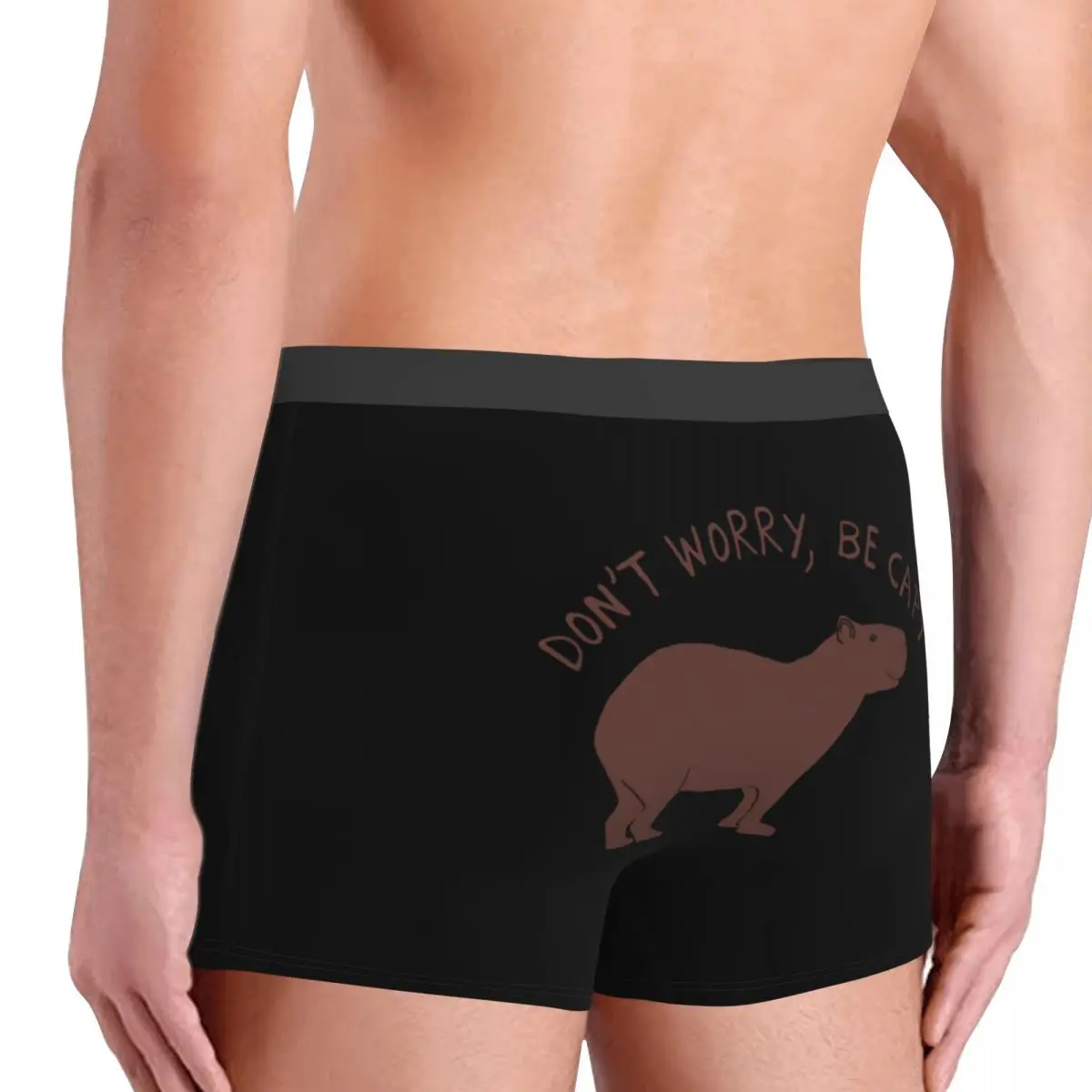 Men Boxer Shorts Panties Funny Animals Capybara Mid Waist Underwear Male Funny Underpants Spandex Polyester Animal