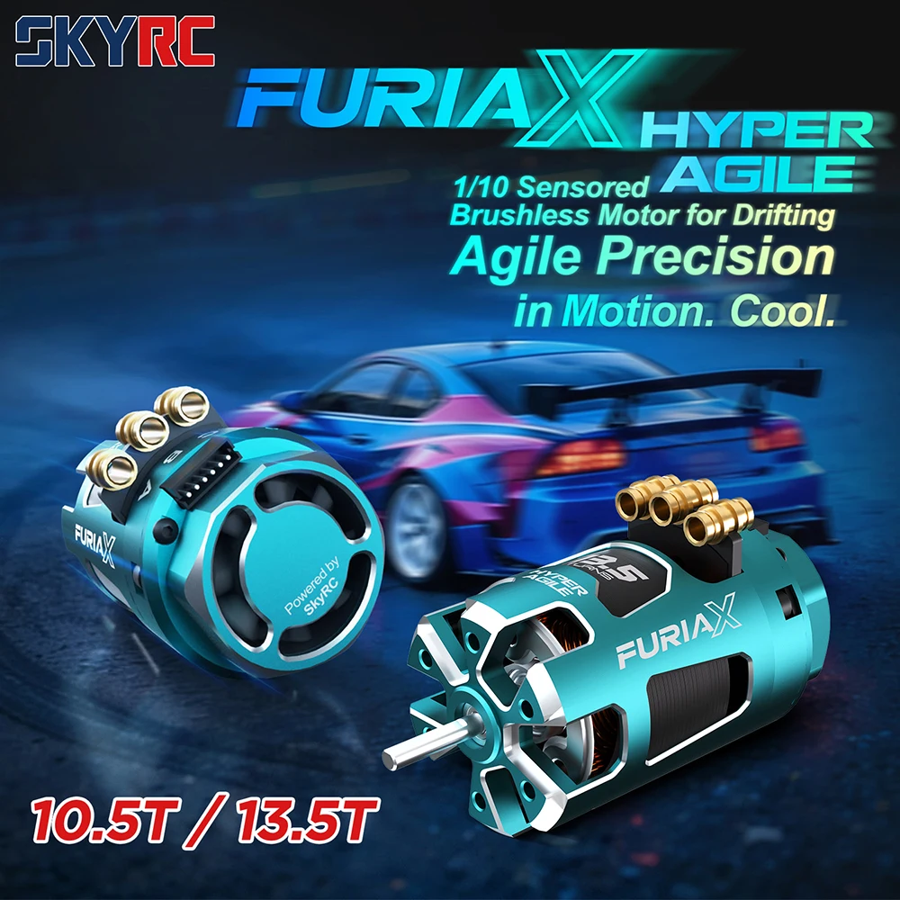 SKYRC Brushless Motor 1/10 RC Car FuriaX Hyper Agile 10.5T 13.5T Sensored Motors 1-3S Lipo 3.175mm Shaft For 1/10 Drifting Car