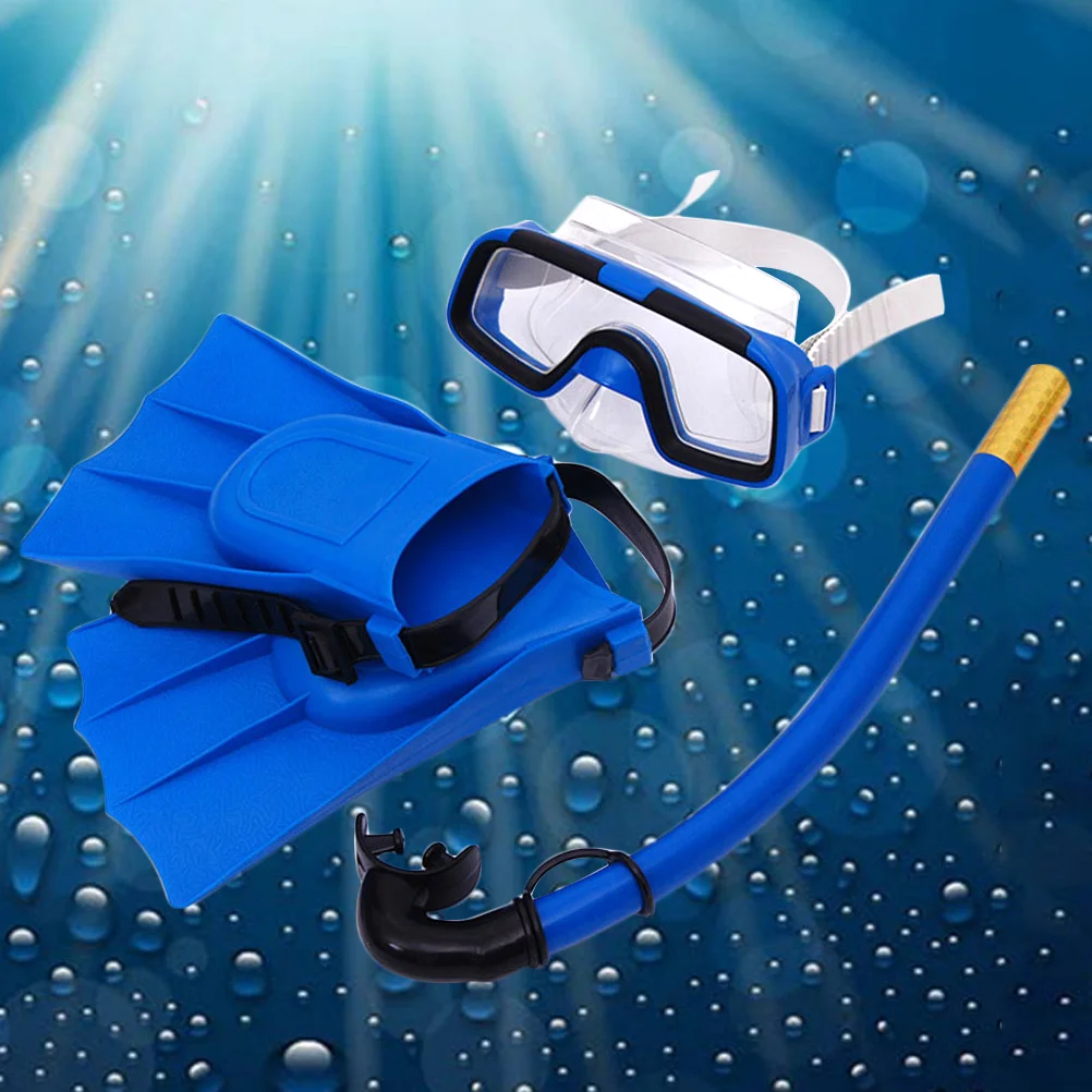 Kinderen Duikbril Scuba Snorkel Set Outdoor Snorkel Ademhalingsbuis Siliconen Zwemvliezen Onderwater Duikmasker (B