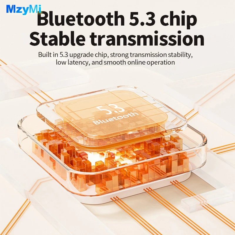 Mzymi In Ear A33 Bluetooth 5.3 Наушники Беспроводные наушники 3D Surround HiFi Sound Спортивная гарнитура Встроенный микрофон для Android iOS