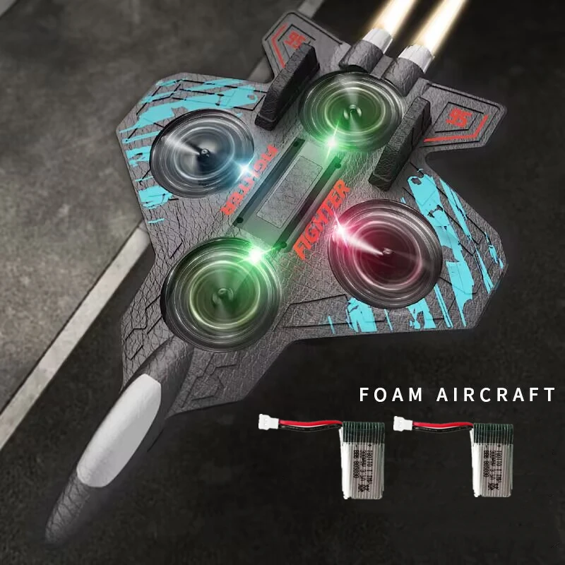 

Glider Flying Helicopter RC Hobby Jet Plane 2.4G Stunt Remote Control Foam Fighter Airplane Toy Drone with Light 1-3 Batteries
