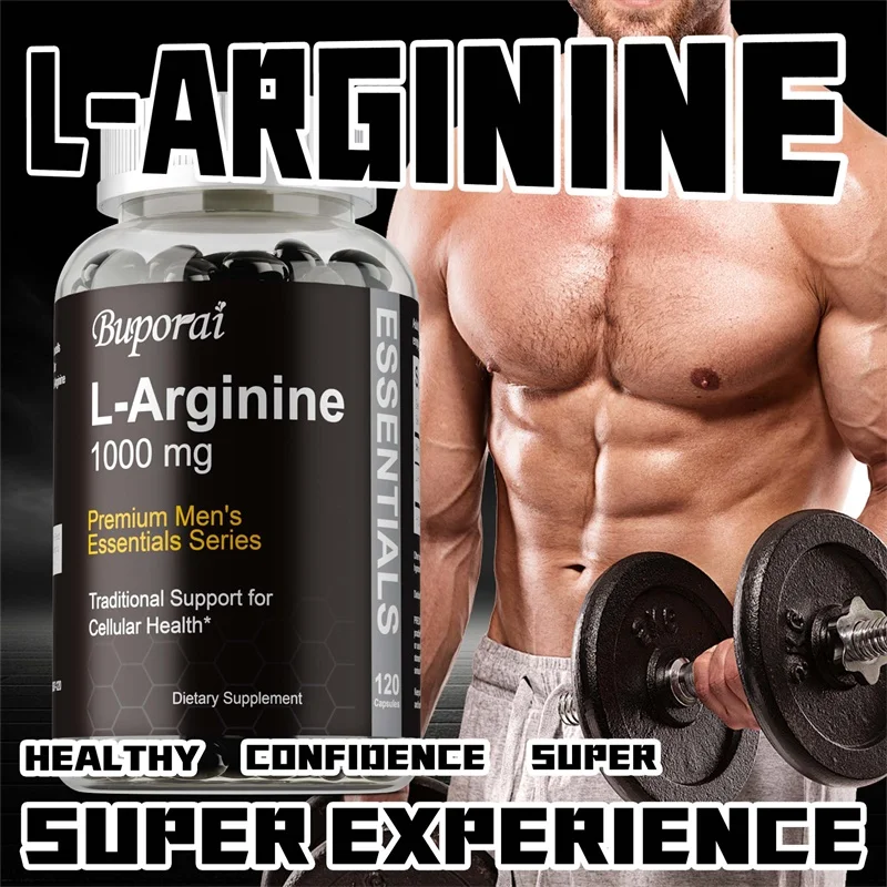 L-Arginine Capsules - support Muscle, Energy and Endurance, Pre-Workout Performance & Muscle Mass