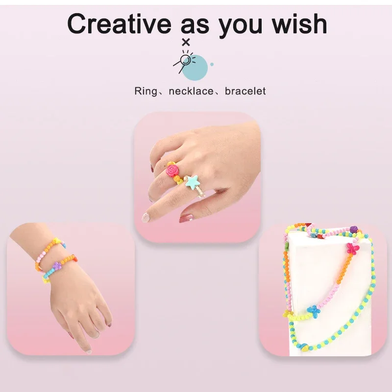 Cuentas acrílicas mixtas para la fabricación de joyas, espaciador de cubo plano redondo, pulsera hecha a mano, collar, juguete DIY para niñas, relleno de dijes