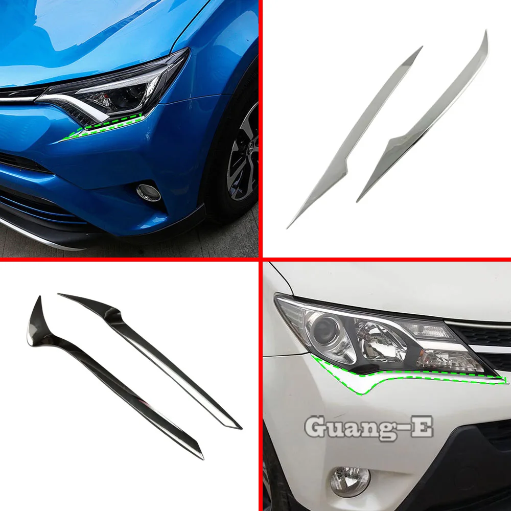 

Накладки на фары/реснички для Toyota RAV4 2014-2018, 2 шт., ABS-пластик, для стайлинга кузова автомобиля