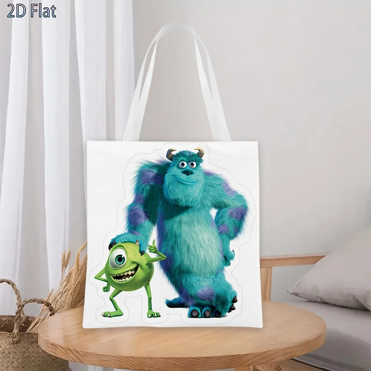 1pc Sulley & Mike Wazowski Monsters Inc. Print Tote Bag, reu