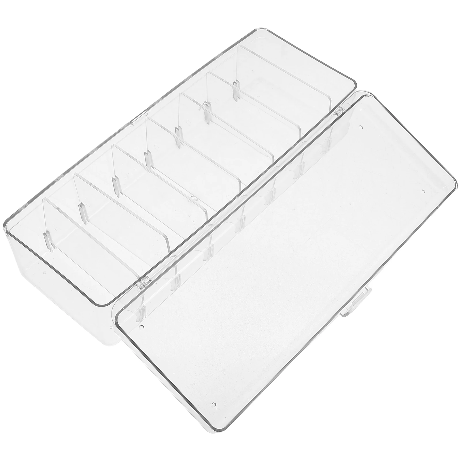 

Transparent Storage Box Desk Organizer Thick Material Removable Dividers Cable Card Holder Plastic Container File Folder