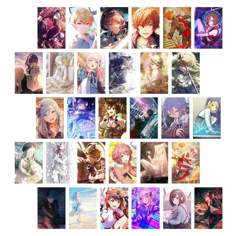 

10/30 Sheets ​Ins Game PJSK Aesthetics Decorative Card Photo Prop Background Cartoon Poster Wall Collage Kit Postcard Home Decor