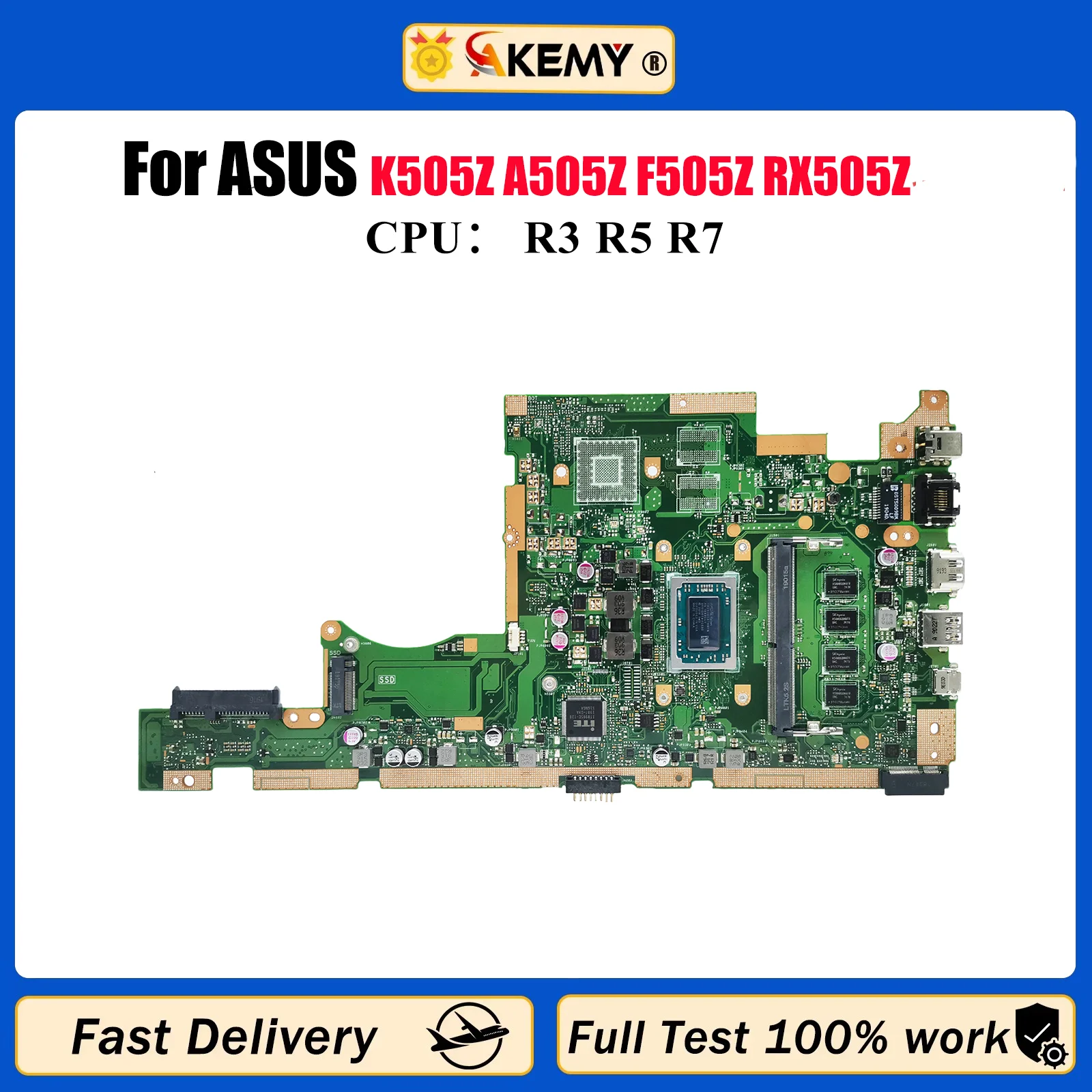

X505ZA Материнская плата для ноутбука ASUS VivoBook X505Z K505Z A505Z F505Z RX505Z X505ZA Материнская плата с процессором R3 R5 R7 100% tests OK stk
