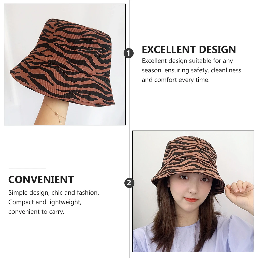 

Zebra Stripe Beach Vacation Summer Sunhat Outdoor Fisherman Zebra Summer Fisherman Bucket Hat Hat