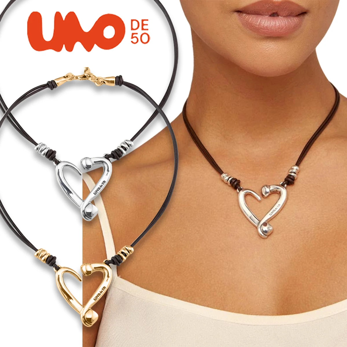 

UNODE50 necklace Personalized fashion, trendy temperament, cowhide rope necklace, niche design