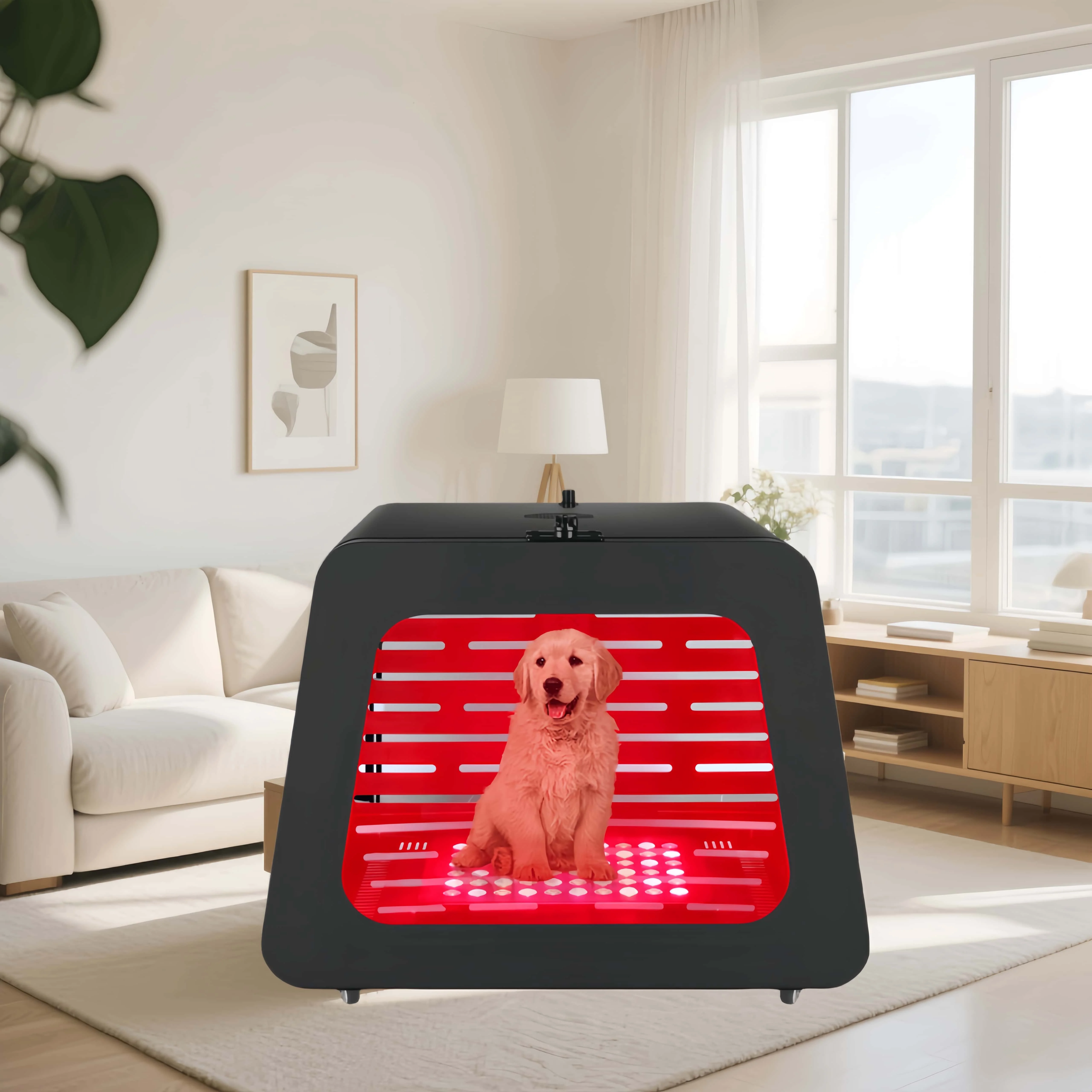 Custom Pet Carrier Kennel OEM ODM Infared Retriever Dog Cat Bed House Red Light Therapy Breathable Mats Pads Health Device Bed