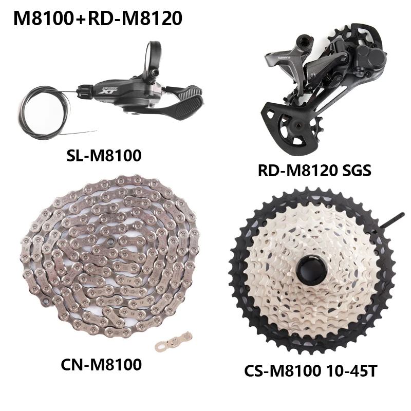 SHIMANO DEORE XT M8100 M8120 12s MTB Mountain Bike 12 Speed Sunshine 45T 51T Cassette Shifter Rear Derailleur Chain 4pcs Set