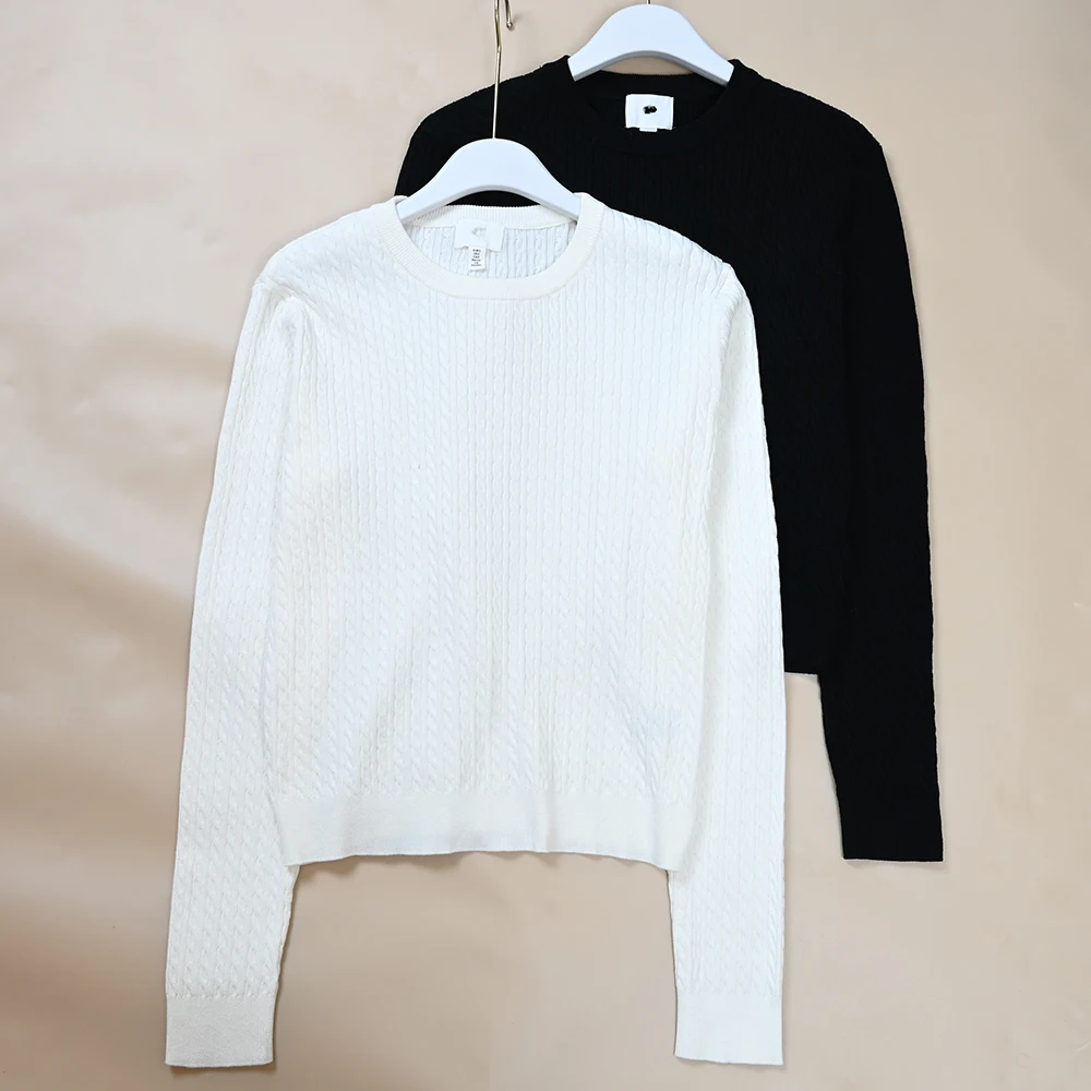 

Autumn Winter New Sle Women's Commute Knitted Long Sve Slim Fit round Ne Sweater Knitwear Faionable Twist Pattern