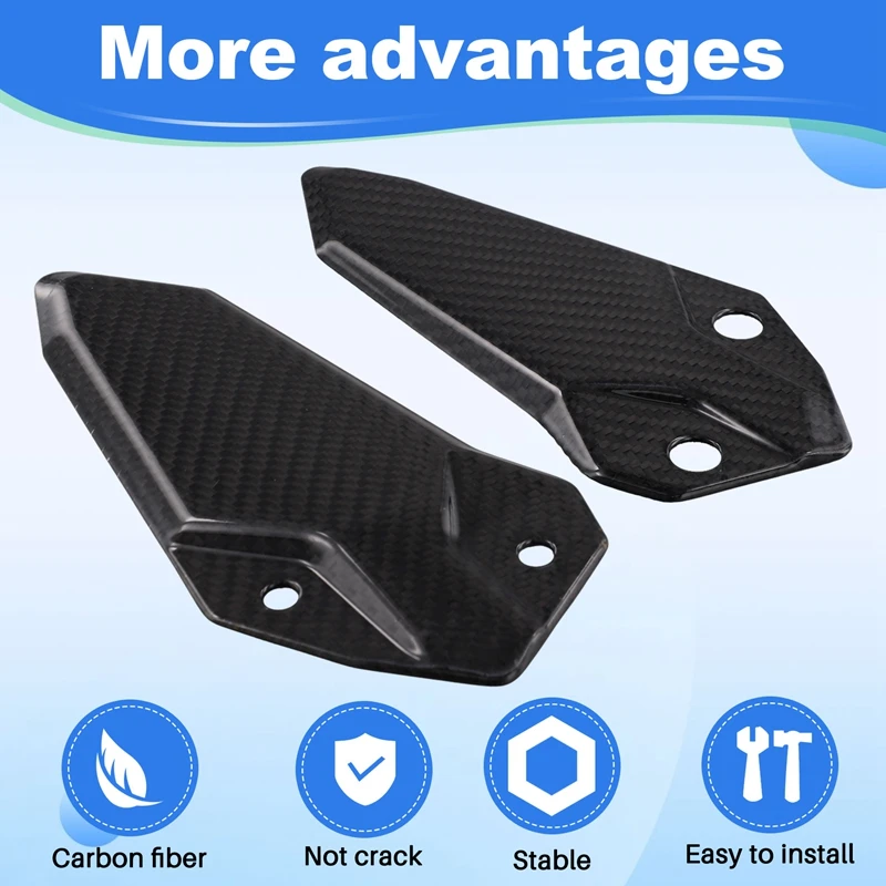 Carbon Fiber Motorcycle Accessories Heel Plates Guards Footrests For Kawasaki ZX-4R ZX4RR ZX25R 2020-2023 2024