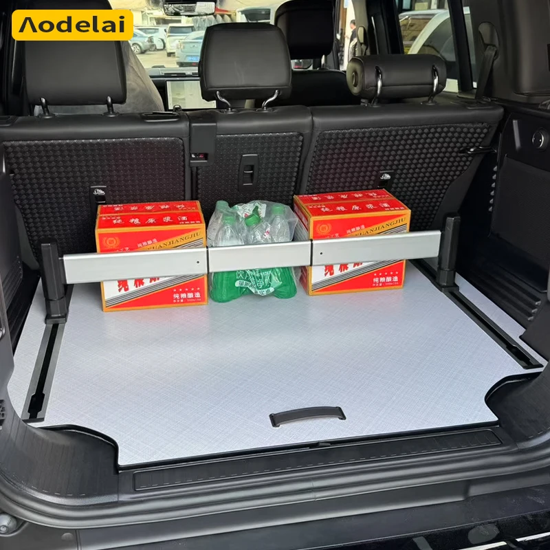Car trunk mat trunk floor rail anti-slip car accessories suitable for Land Rover Defender 2020-2025 110 version.