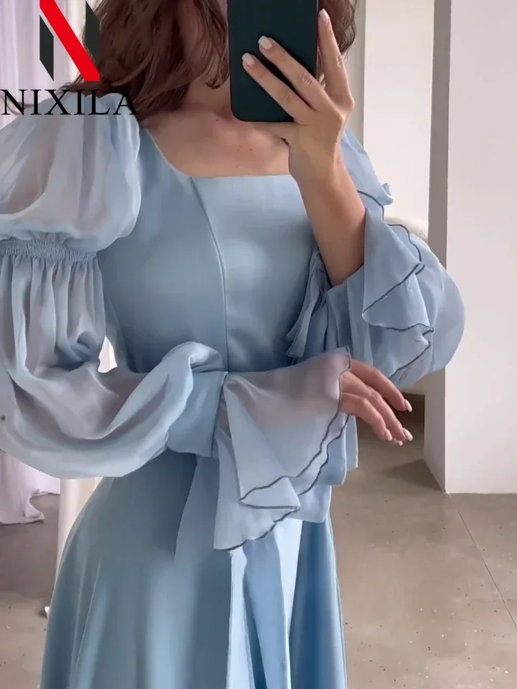 春秋の女性のドレスロングスカート膝丈妖精の森スタイルスーパーフェアリードレス女性服エレガントなパーティードレス