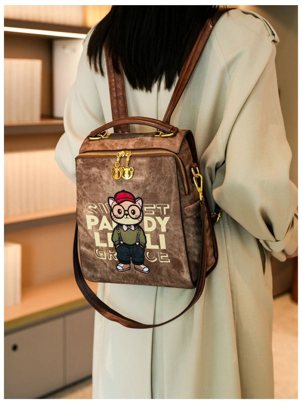 【Gran oferta】Mochila moderna, bolso de hombro para mujer, mochila de gran capacidad con cierre y bolso de mano informal con doble correa para los hombros.