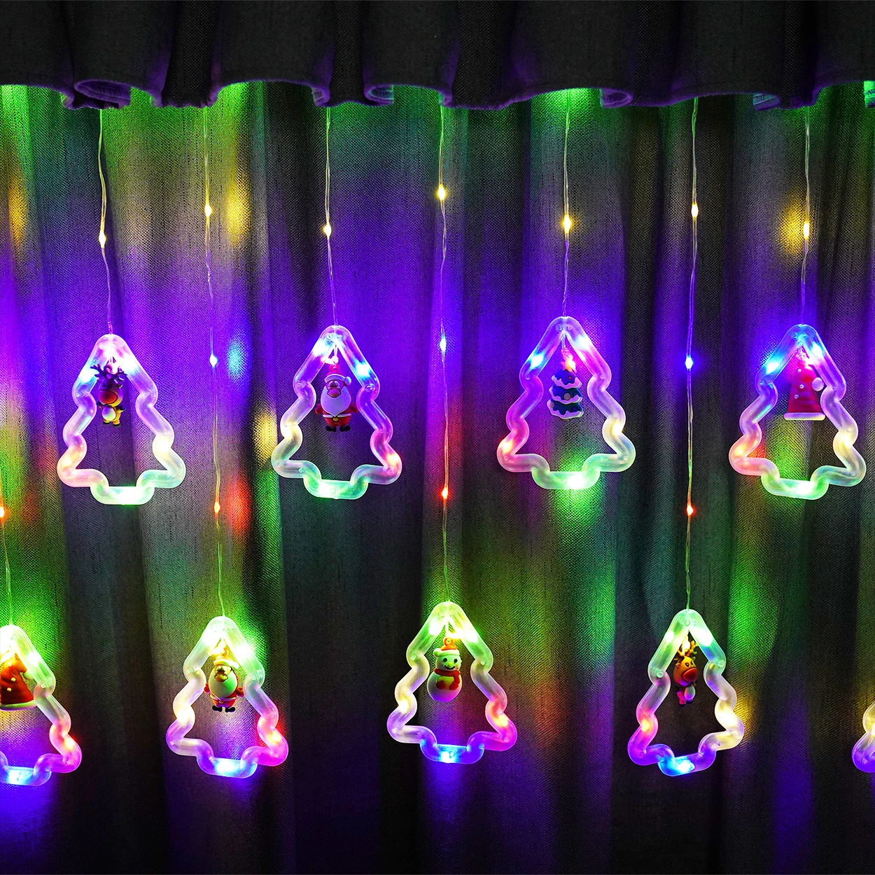 3M LED عيد الميلاد سلسلة أضواء USB بالطاقة سانتا كلوز ستار الثلج الستار الجنية أضواء مع البعيد 8 طرق عيد الميلاد ديكور الحفلات