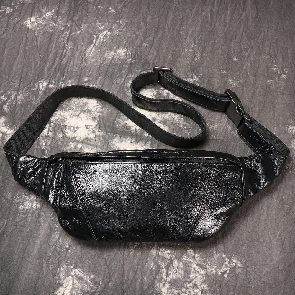 Men's Genuine Leather Crossbody Bag (Top Grain), Large Capacity Chest/Shoulder Bag, Travel Casual Phone Bag