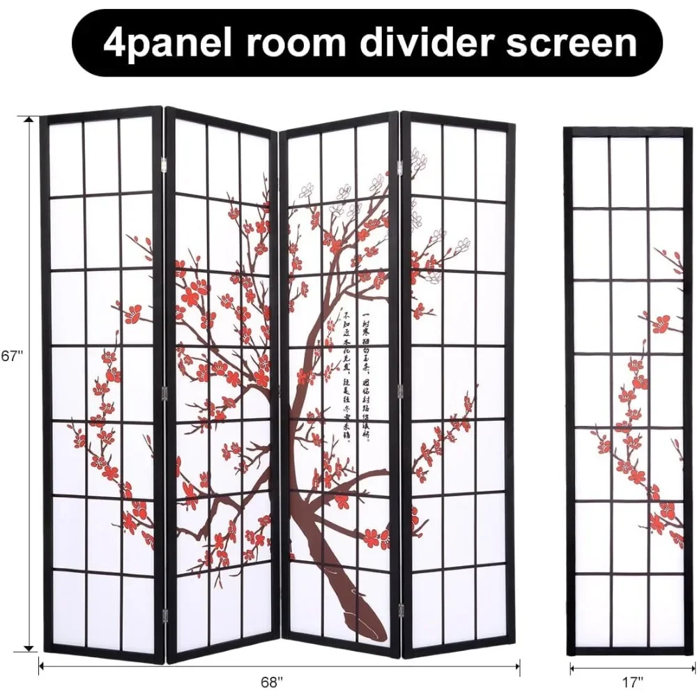 Imagem -05 - Divisor de Parede Autônomo Portátil para Quarto 4-panel Privacy Screen Design para Home Decor