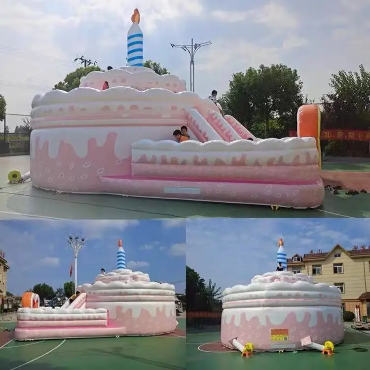 Customized giant inflatable birthday cake for event decoration