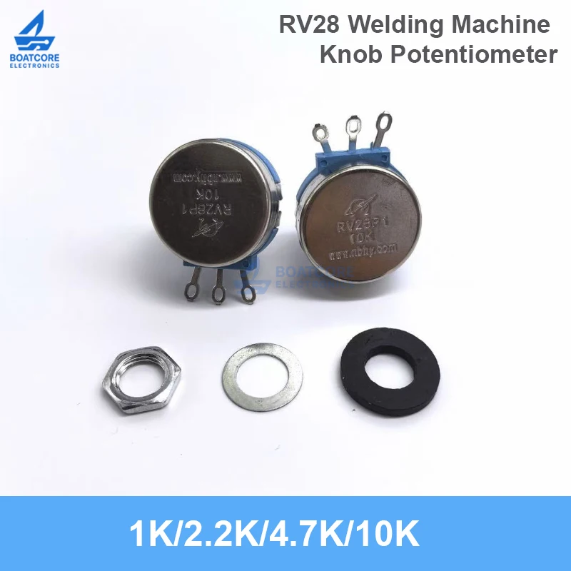 1PCS RV28P1 2W Potentiometer 1K 2K2 4K7 10K 22K 47K 470K 102 222 472 103Insulated Shaft Welding Machine Knob Blue
