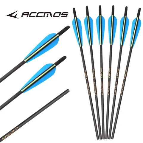6/12pc OD8.8mm ID7.6 mm Carbon Arrow 20Inches for Crossbow Bolt Spine 400 DIY Archery Accessories NO Arrow Tips