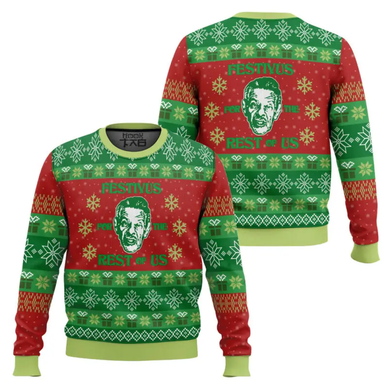 

Christmas Ugly Sweater 3D Seinfeld Snowflake Reindeer Christmas Tree Festival Round Neck Creative Funny Abstract Personality