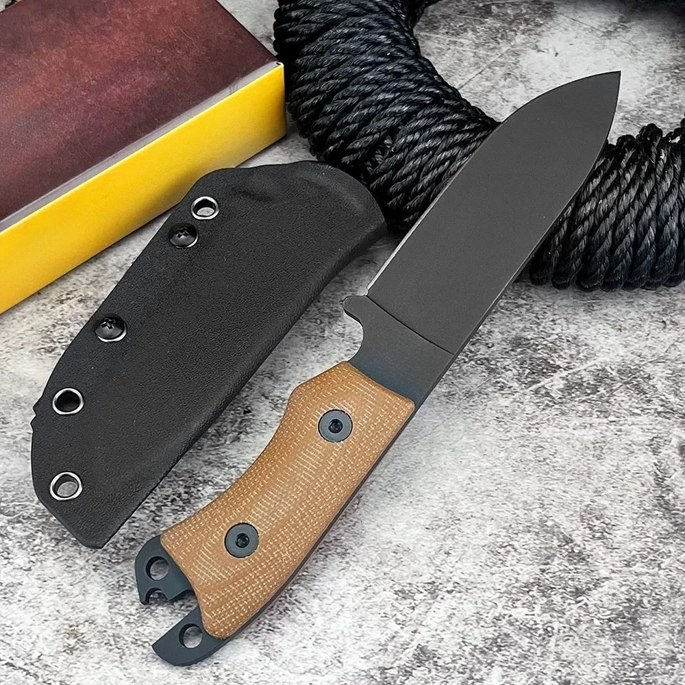 ユーティリティアウトドアキャンプ用固定刃ストレートナイフ（シース付き）d2鋼刃多目的野外活動ギアedcナイフ