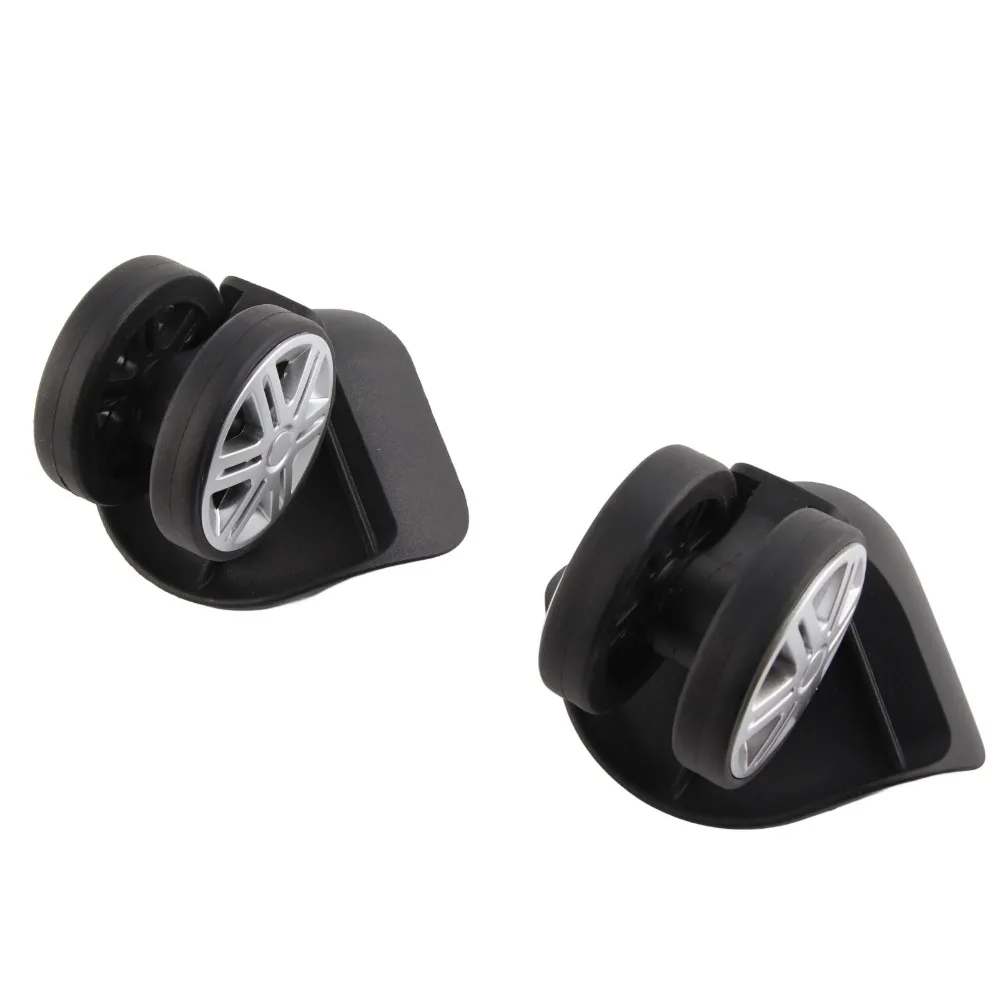 

1 пара прочных бесшумных сменных колес для багажа, полипропилен, ПЭТ, черные колеса для чемодана, поворотные колеса, колеса для багажника