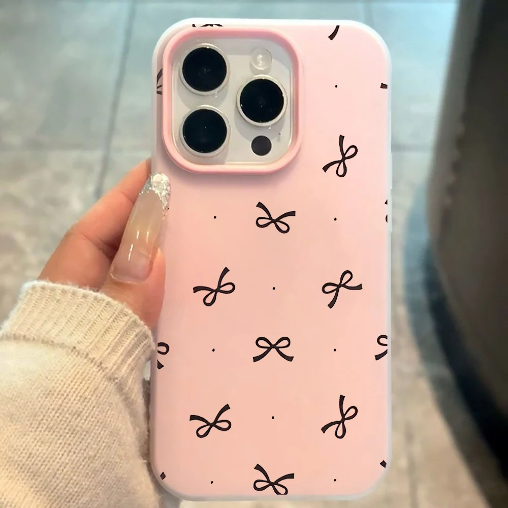 Cute Bow Polka Dot INS Phone Case for Xiaomi Redmi Note 14 13 12 11 10 Pro Plus 4G 5G Redmi 15C 14C 13C Silicone Soft TPU Cover view 2