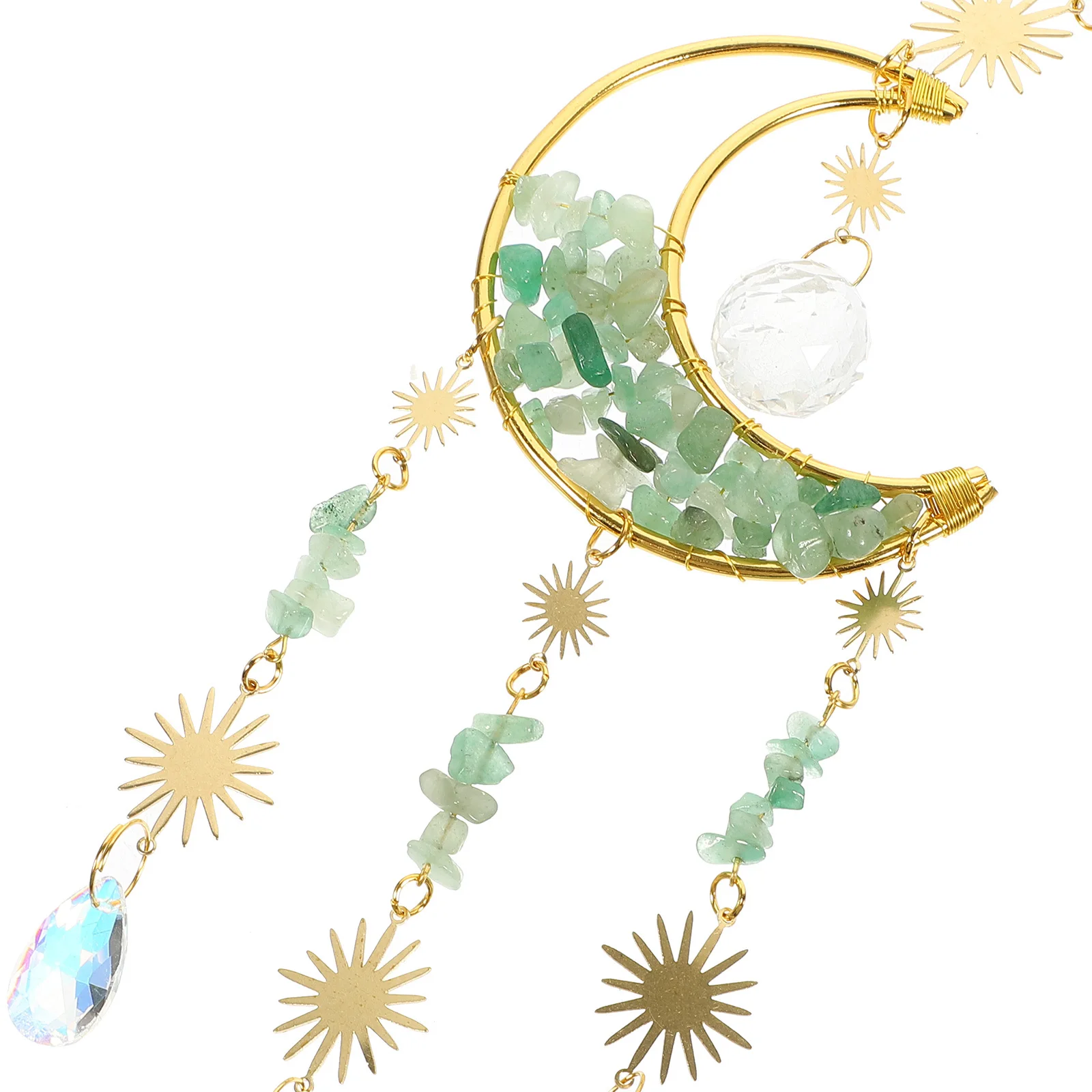 القمر الرملي شنقا زخرفة الزجاج قلادة الديكور لنافذة المنزل غرفة نوم حديقة شنقا هدية لنافذة #6