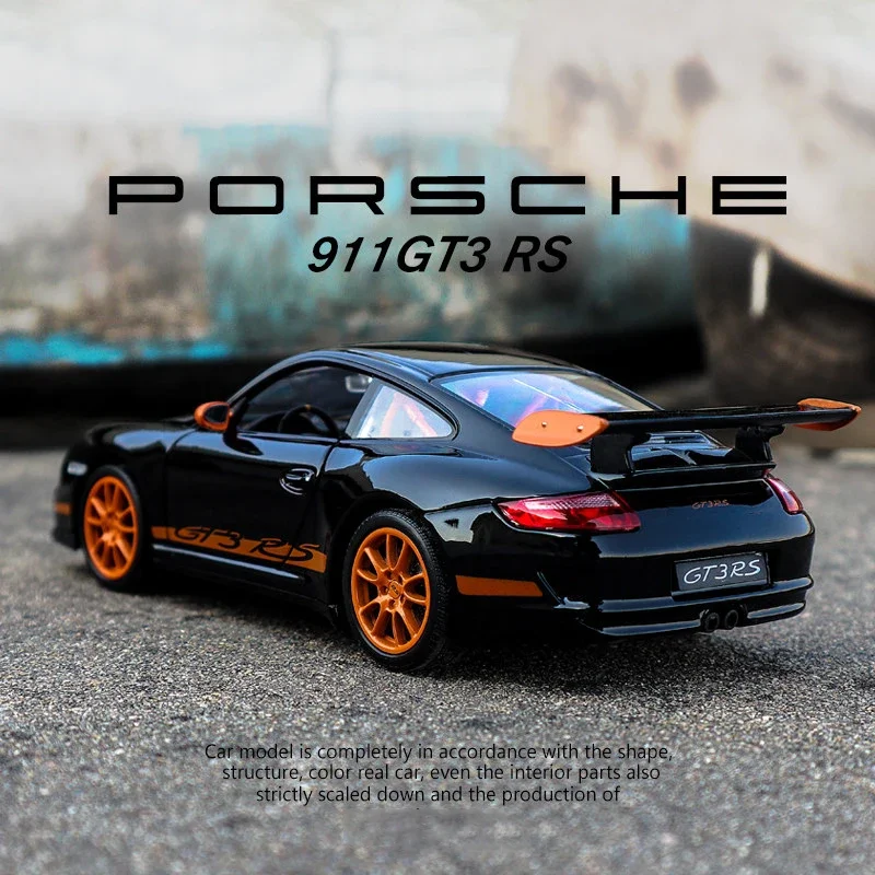 WELLY 1:24 Porsche 911 GT3 RS 997 Supercar Alloy Car Simulator Model Diecasts Toy Vehicles Boy Birthday Collect Toy Gifts B188