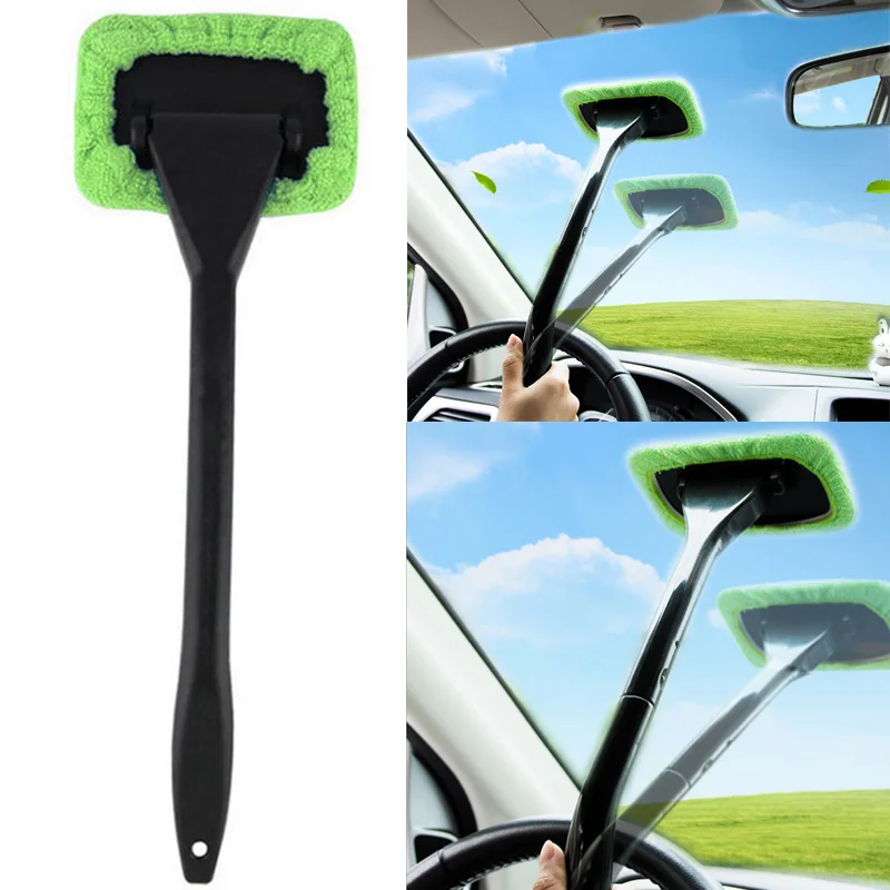 Car Window Cleaner Brush Windshield Cleaning Wash Tool Auto Glass Wiper Dust Removal Defogging With Long Handle Car Wash Tool