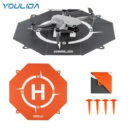 Plataforma de aterrizaje para Dron Universal para DJI NEO/Air 3/Mavic 3 Pro/Mini 3 2/Air 2S/FPV Avata 2, helipuerto plegable de cuero PU de 20 pulgadas