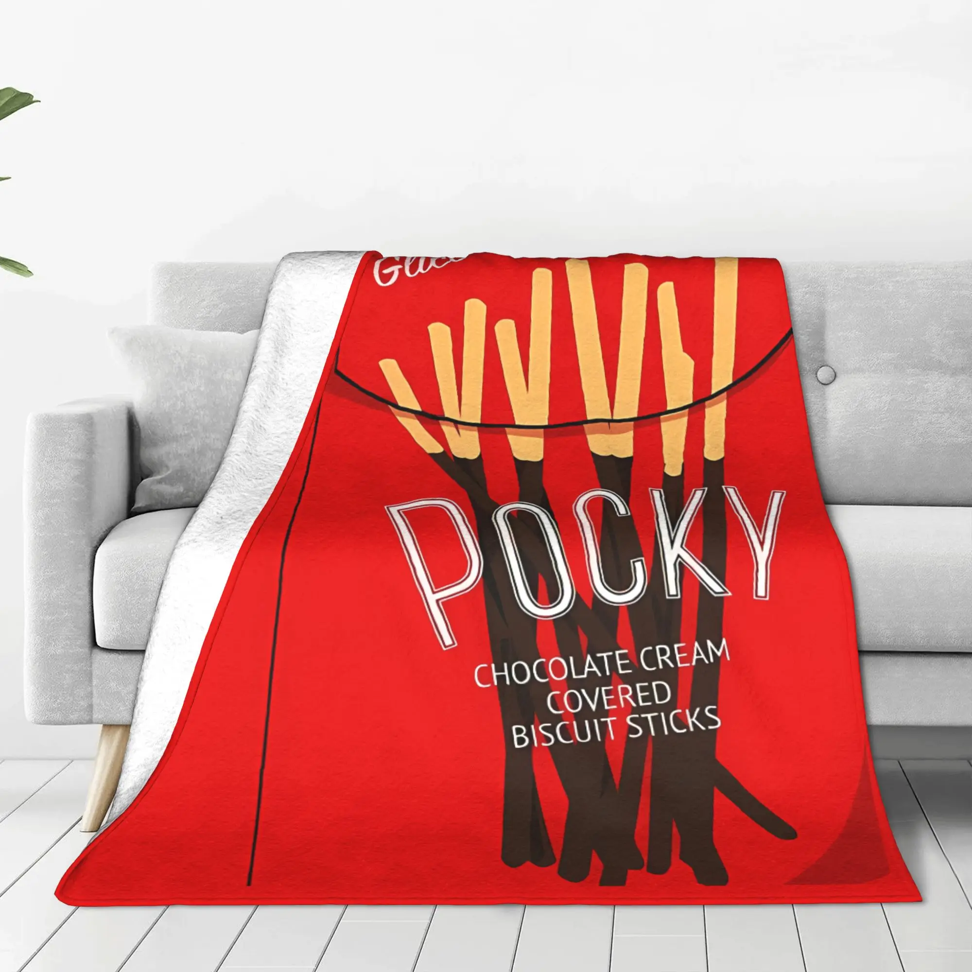 1PC Home Cutecore Pocky Box Pocky Blanket Super Cosy Plush Home Living Room Sofa Halloween