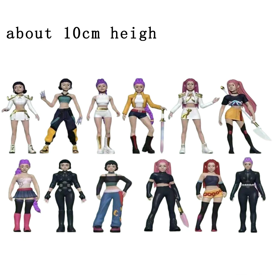 Novo 1-12 pçs kpop demônio caçadores figura brinquedo derpys tigre rumi mira zoey buceta estatueta boneca para fãs presente de aniversário de natal