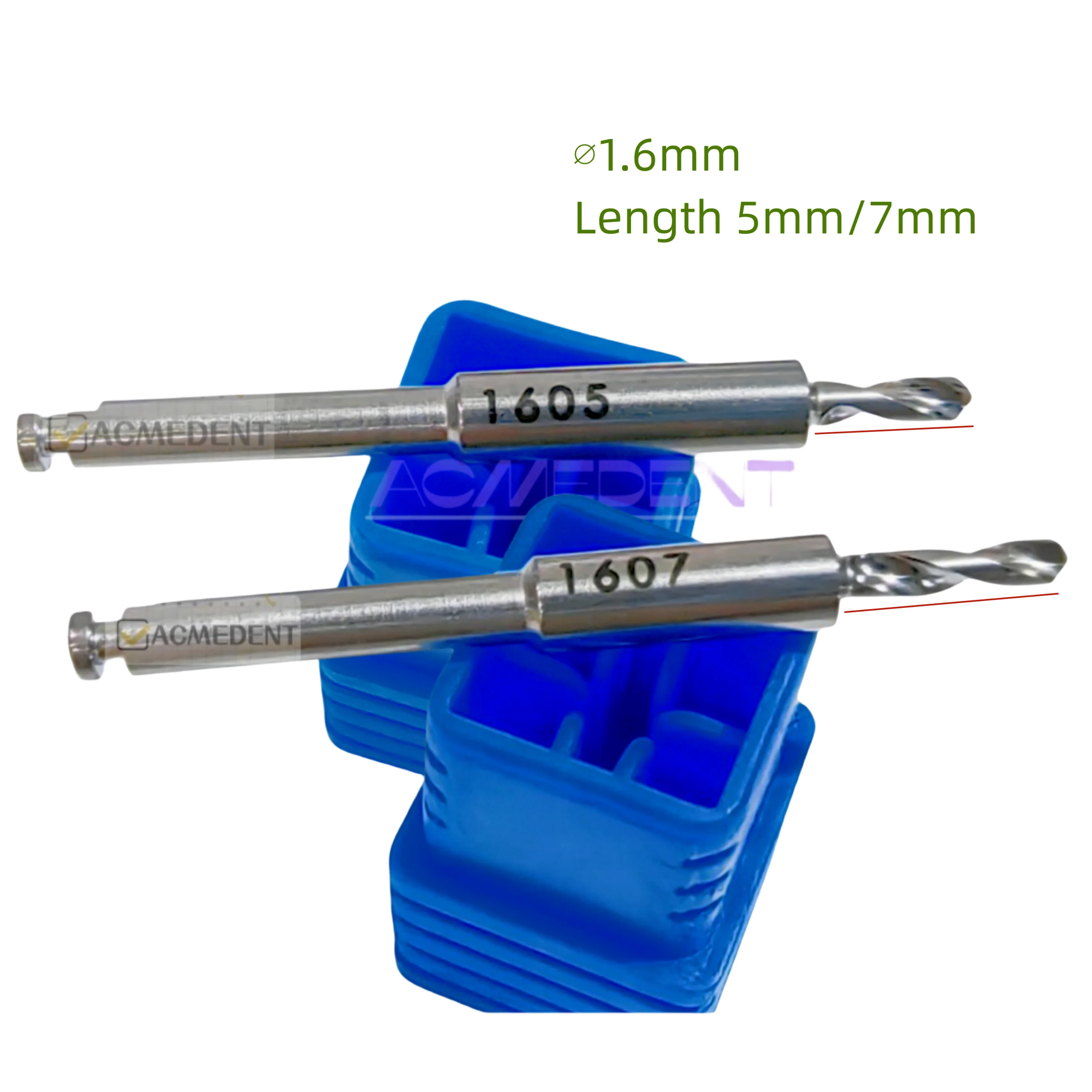 Dental Pre-Hole Drill Guide Depth 5mm 7mm Prebored Hole Drills Fit ANT Dia 1.6mm