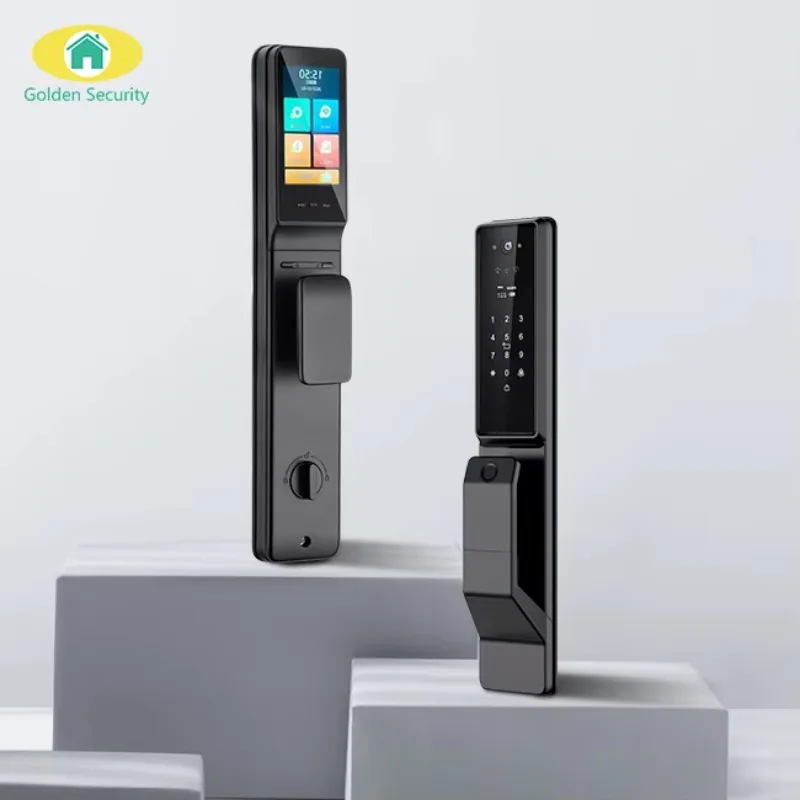 X6 Fingerprint 3D Facial Recognition Password Smart Door Lock With Tuya WiFi APP Hotel Use IPS Display Aluminum Alloy