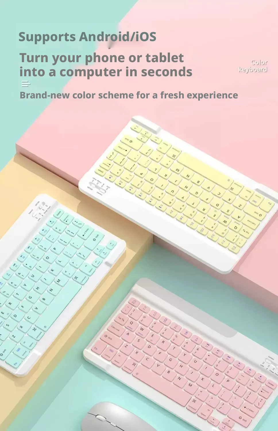Bluetooth 3.0 Keyboard And Mouse Set Multi-Device Multi-System Stable Quick Connection Long Battery Life Portable