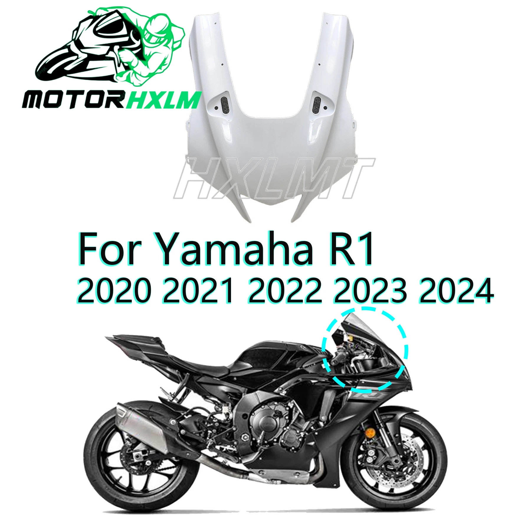 

Motorcycle Front Headlight Hood Fairing Panel Cover Nose Head Cowl Fit For YAMAHA YZF R1 R1M YZF-R1 YZF-R1M 2020 2021 2022 2023