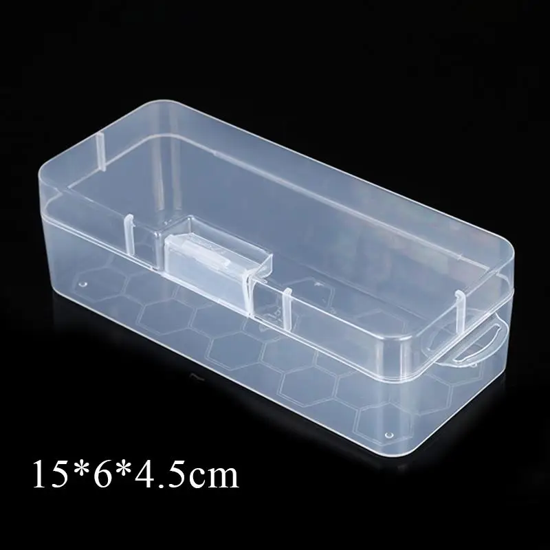 Storage Bins Plastic Storage Box Transparent Jewelry Storage Box Container Portable Earring Ring Earplugs Packaging Storage Case