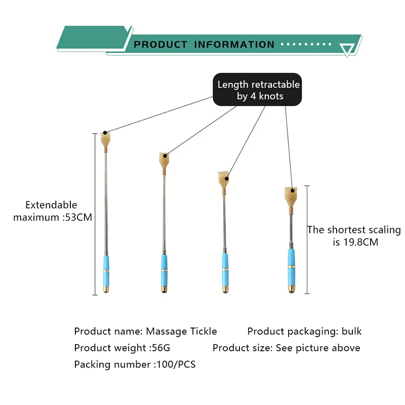 Rascador de espalda extensible con bola magnética, masajeador telescópico, 1 unidad