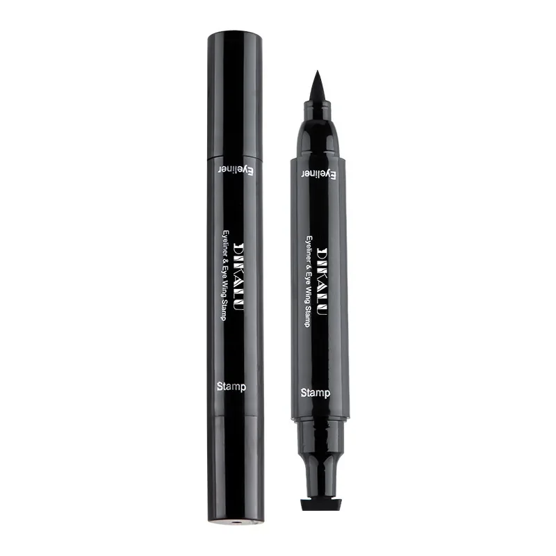 Black Liquid Eyeliner With Stamp Waterproof Thin Eye Liner Pencil Matte Arrow for Eyes Long Lasting Makeup Women Cosmetics