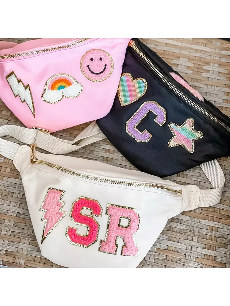 

Colorful Nylon Belt Bag Waterproof Fanny Pack with Metal Hardware For Girl Women Sports Traveling Workout Fashionable Fanny Pack