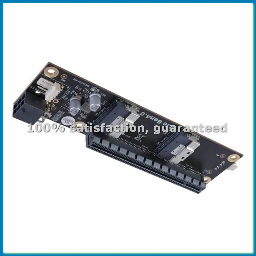 2 Port PCIe4.0 to SFF-8654 Converter SFF-8654 to PCIe 4.0 X16 Slot Adapter Card SFF8654 Riser Card for Graphics Card-ABHG