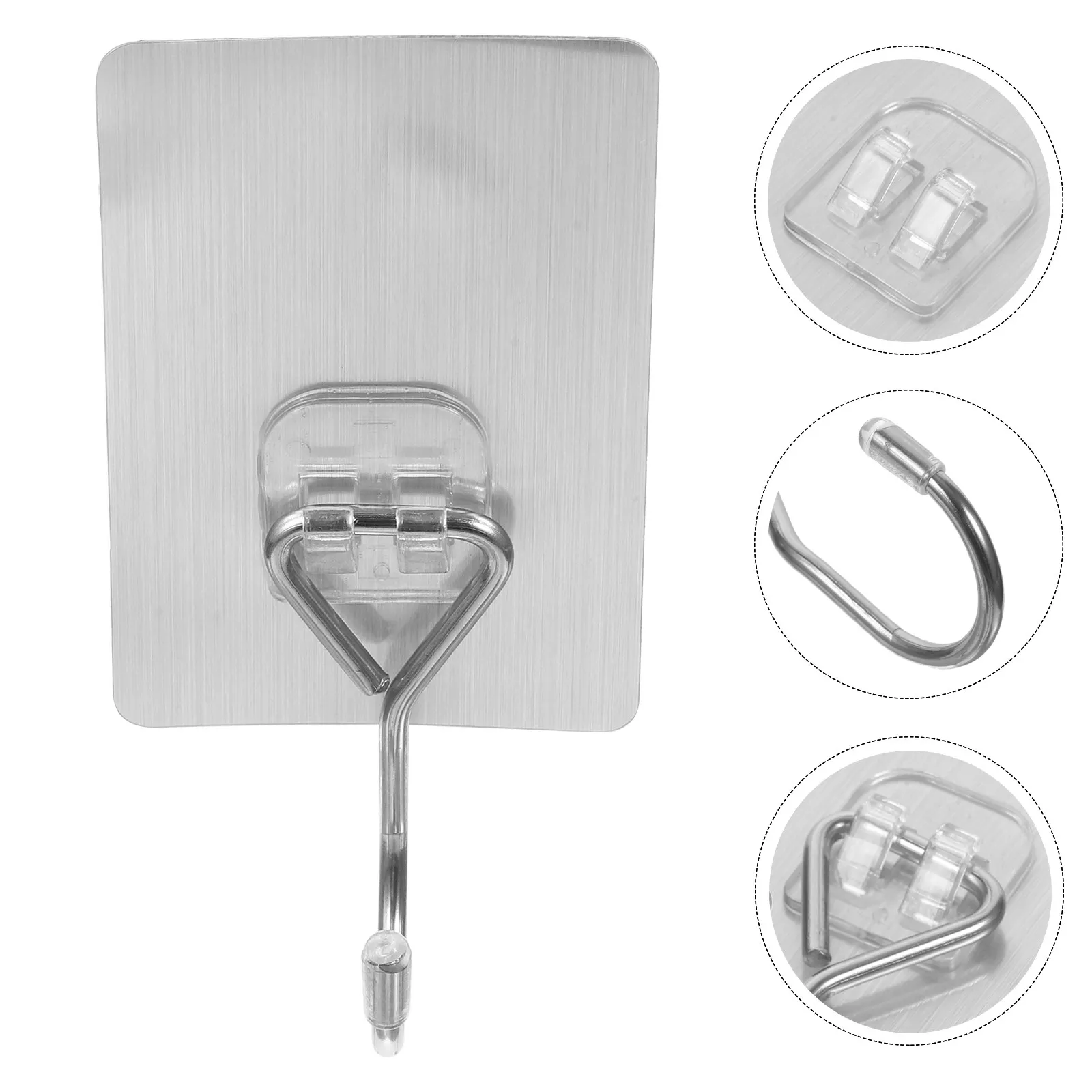 10Pcs Heavy Duty Adhesive Wall Hooks Large Sticky Hooks for Bathrobe Towels Scarves Car Keys Bags Balcony Study Bedroom Hallway