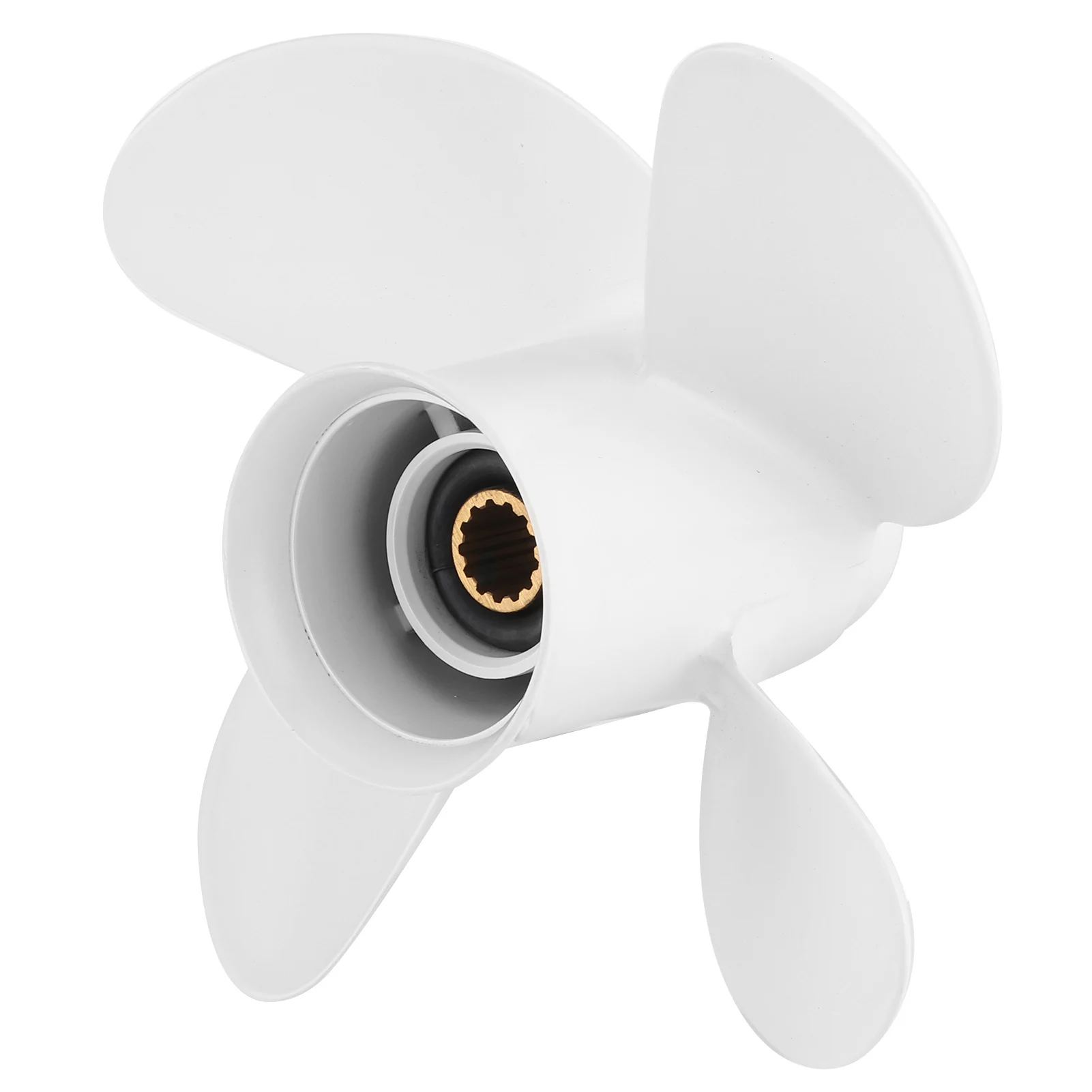 

Marine Outboard Propeller 4 Blades 10 3/8x13in RH Aluminum Alloy Fit for Yamaha 25‑60HP Engine Right Hand Propeller